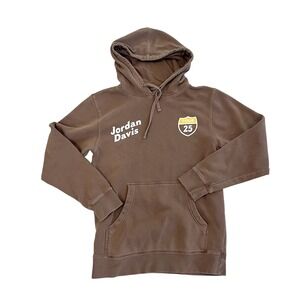 Jordan Davis Ain't Enough Road Tour 2025 Hoodie Brown Graphic Sweatshirt SMALL
